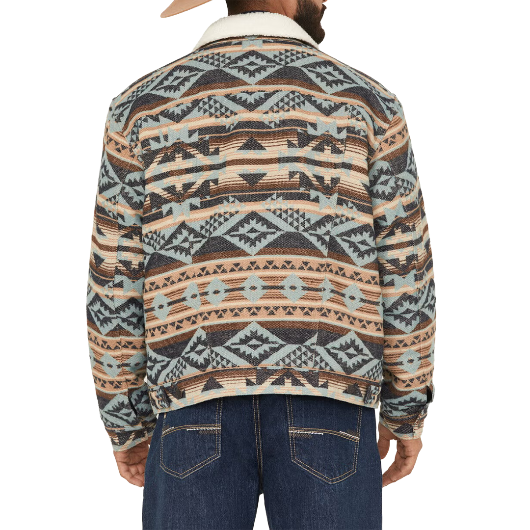 Wrangler Men's Sherpa Lined Jacquard Print Jacket