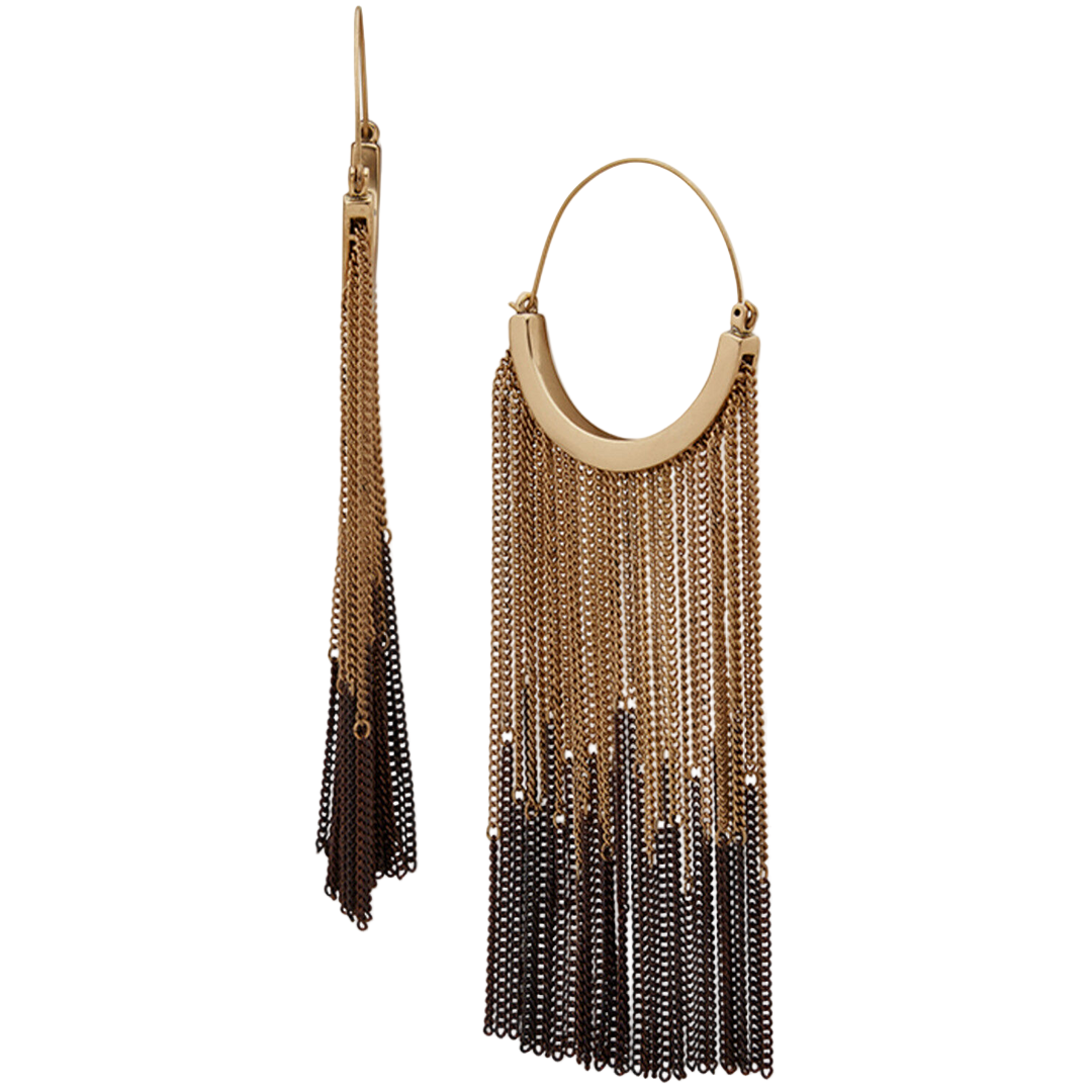 Lainey Wilson Hoop With Chain Fringe Earrings