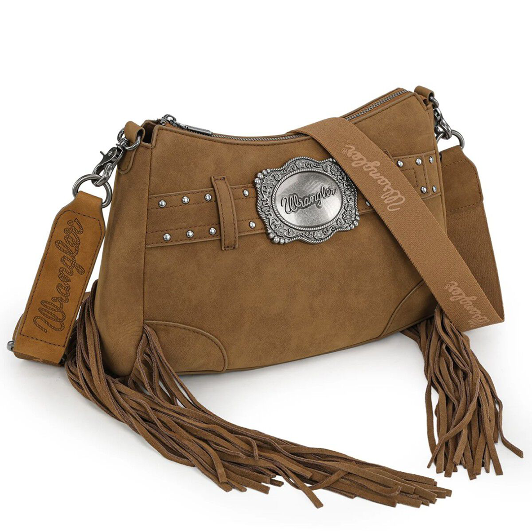Wrangler Women's Buckle and Fringe Satchel Bag