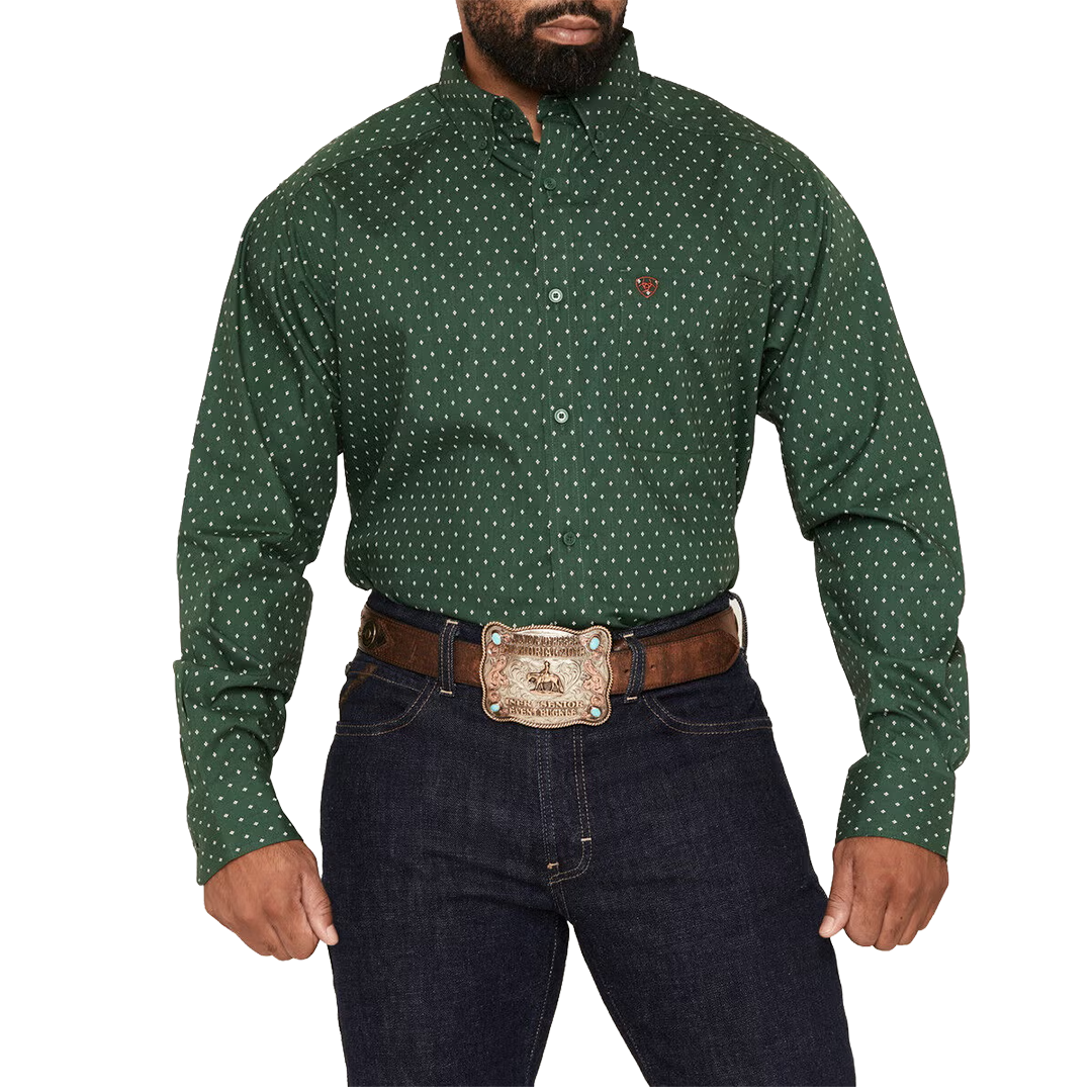 Chemise boutonnée à manches longues avec logo Ariat pour homme