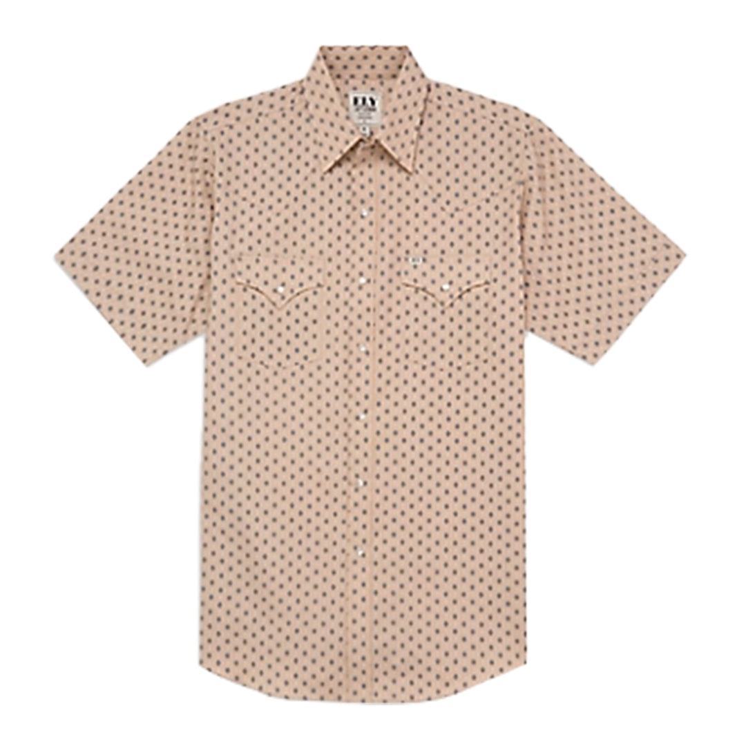 Ely Cattleman Men's Short Sleeve Mini Aztec Print Western Snap Shirt