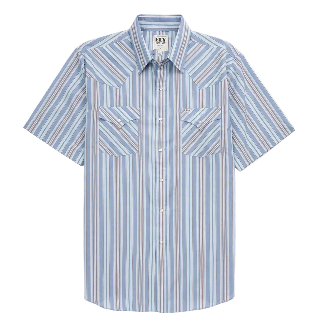 Chemise à manches courtes à boutons pression à carreaux Ely Cattleman pour homme