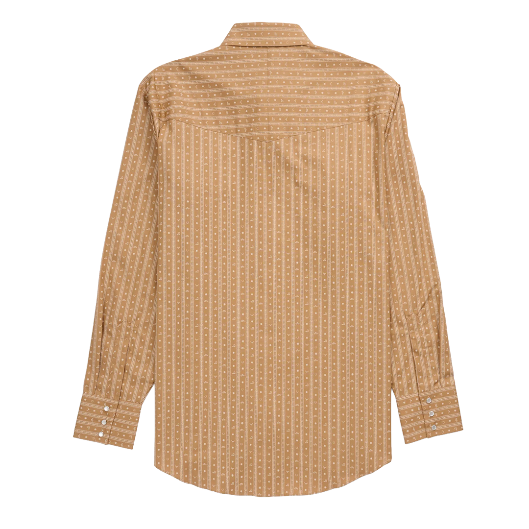 Ely Cattleman Men's  Barbed Wire Print Long Sleeve Snap Shirt