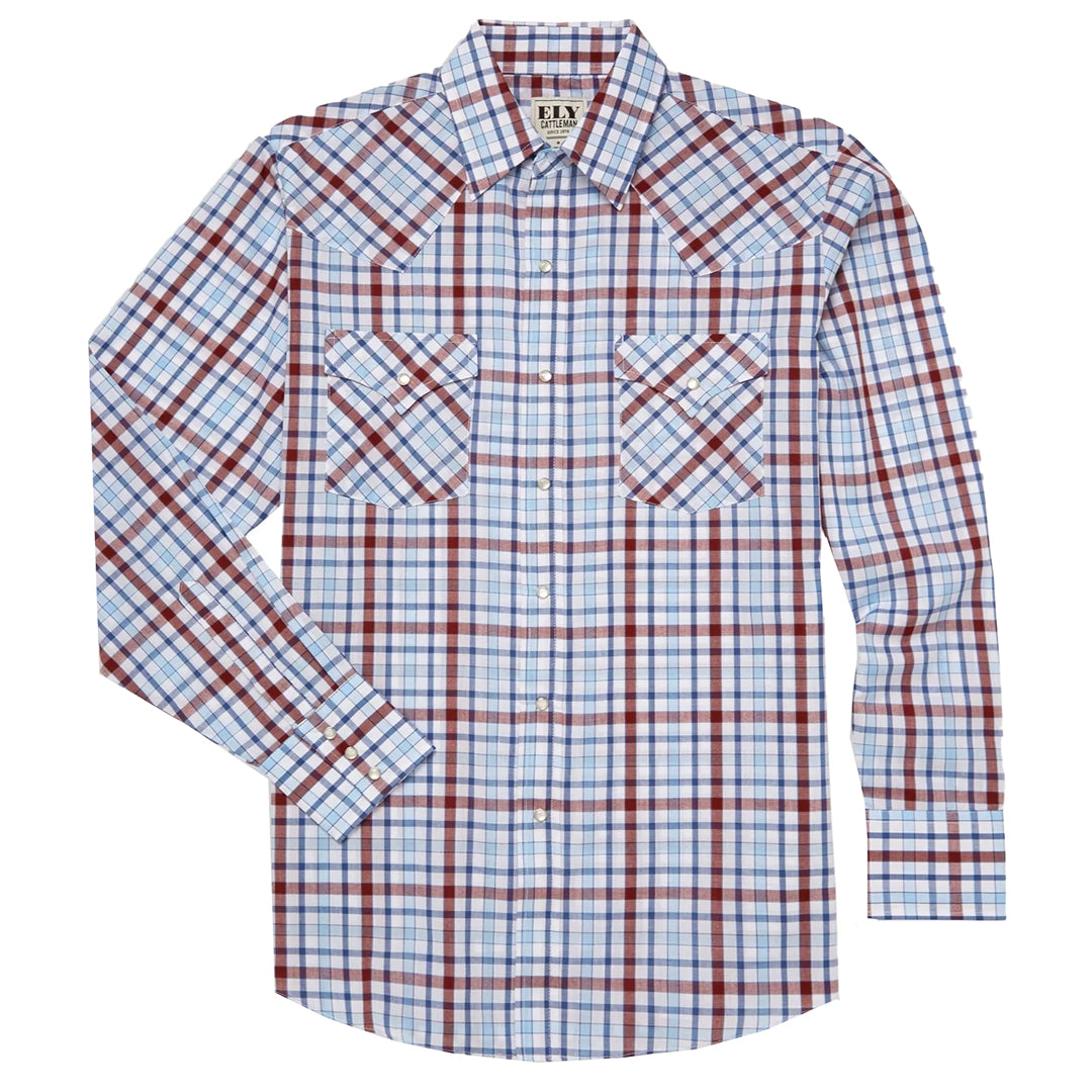Chemise à manches longues à boutons-pression style western à carreaux Heritage pour homme Ely Cattleman
