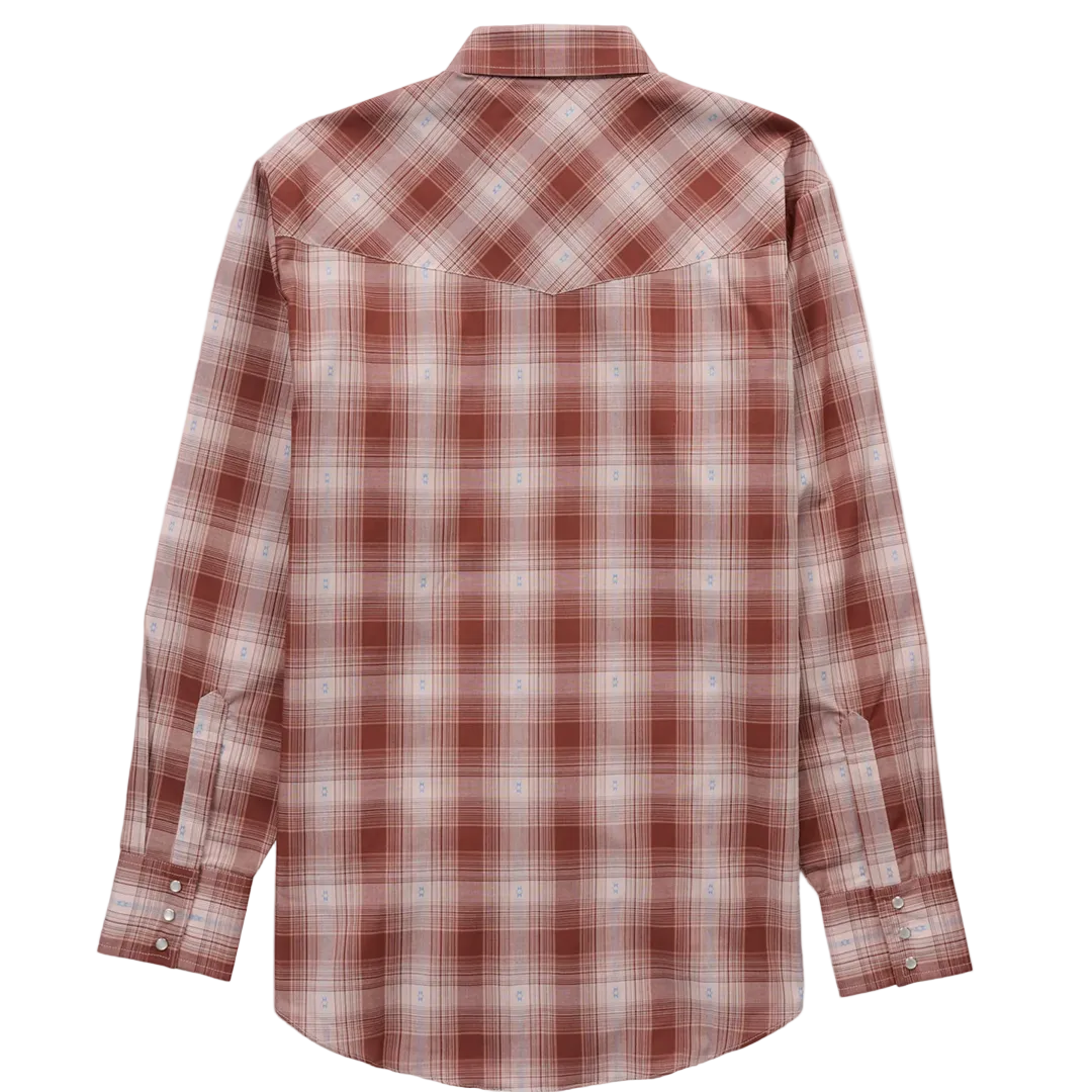 Ely Cattleman Men's Textured Plaid Long Sleeve Snap Shirt