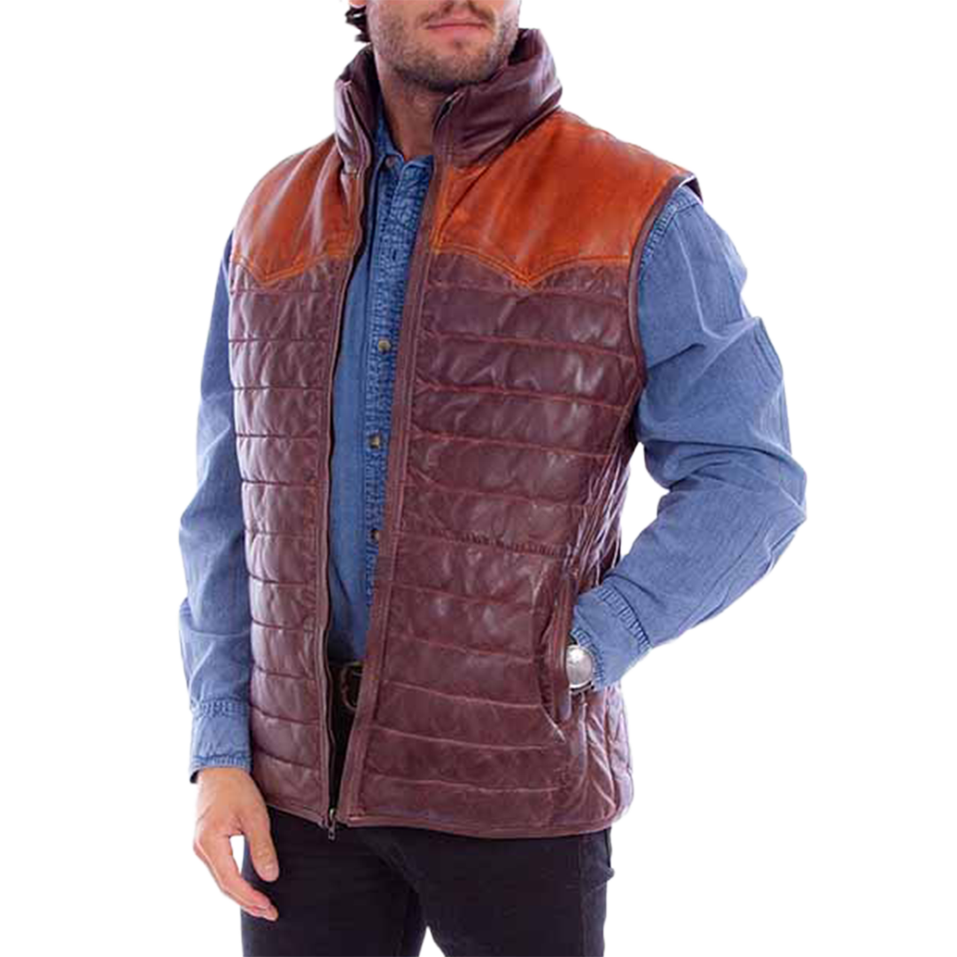 Gilet en cuir d'agneau Scully pour homme