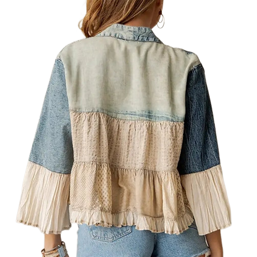 Young Threads Women's Tired Ruffle Jacket