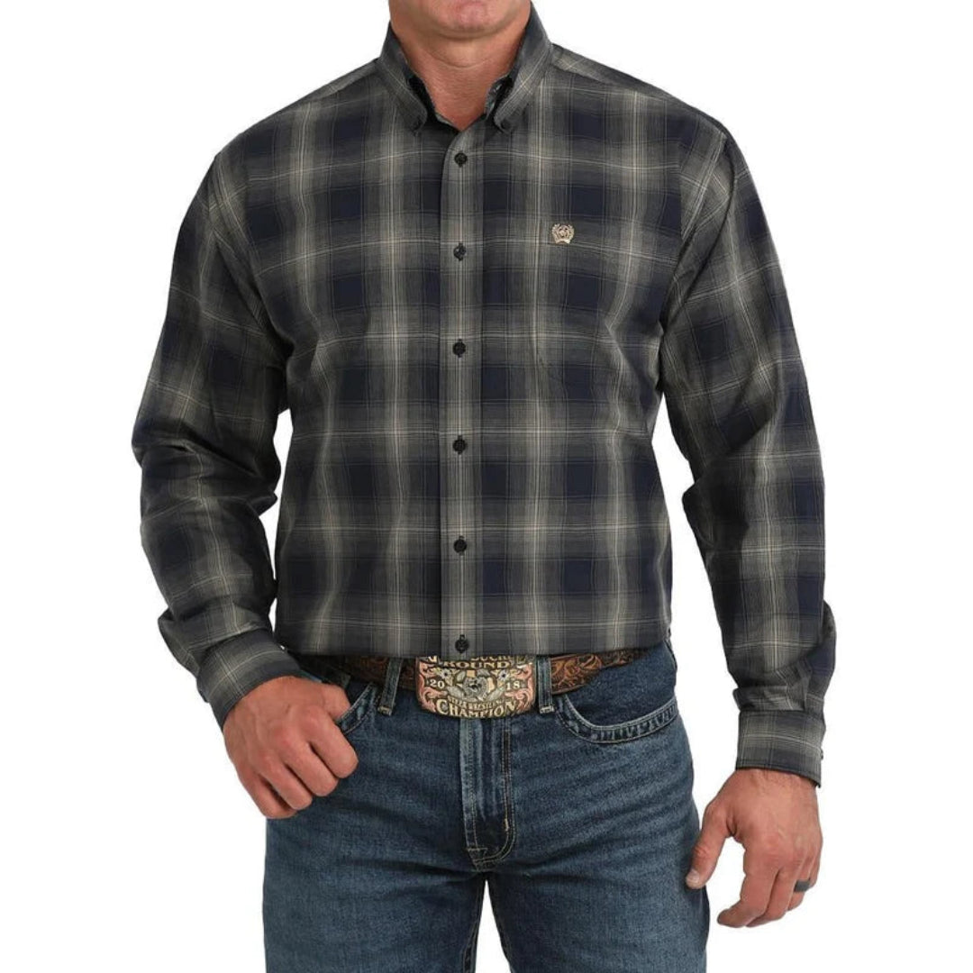 Cinch Men's Plaid Long Sleeve Button Shirt