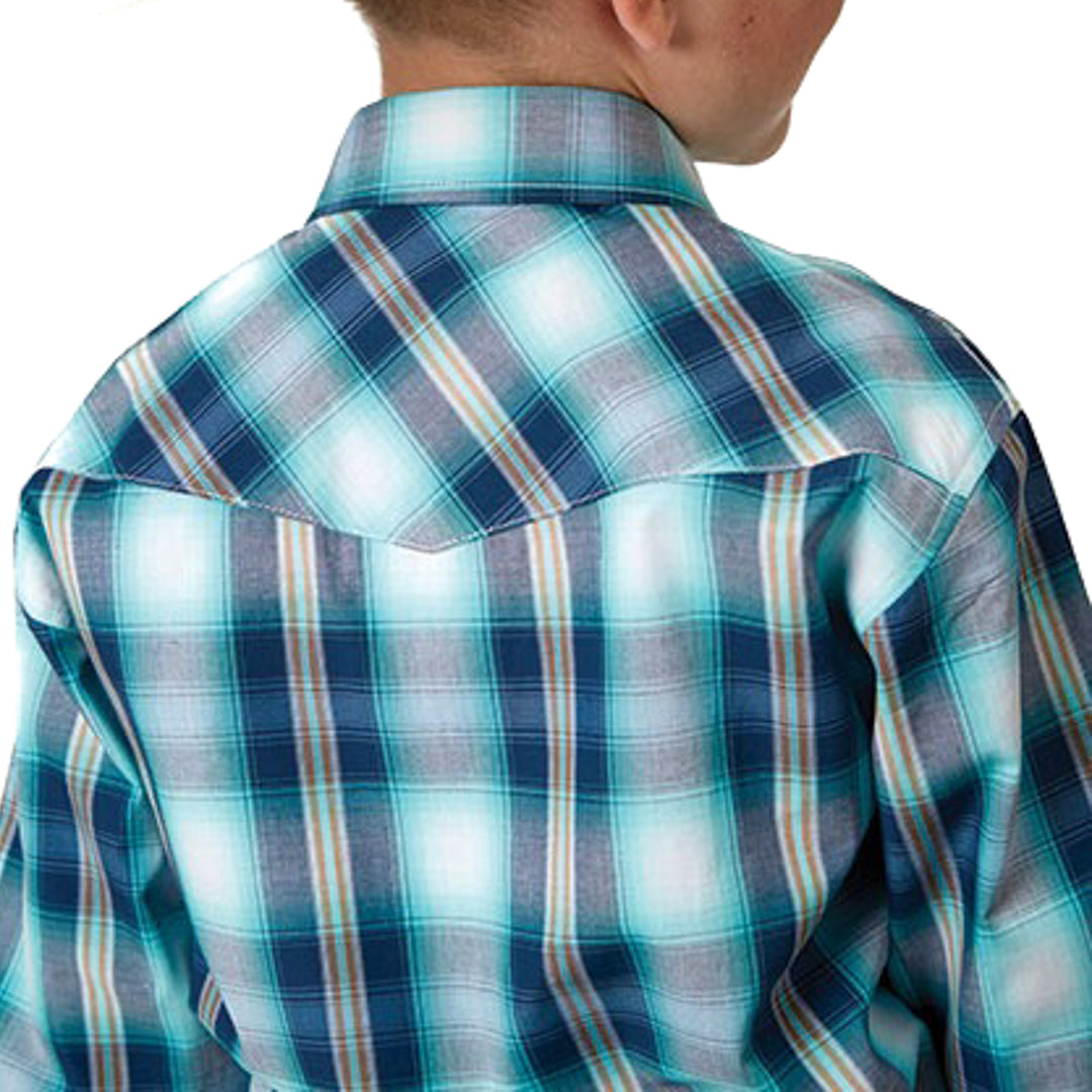 Roper Boys' Turquoise Lake Snap Shirt