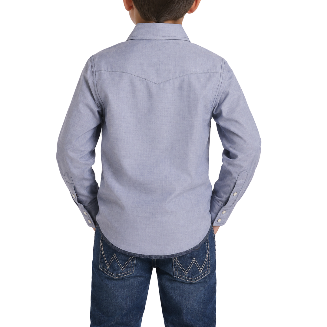 Chemise à manches longues à boutons-pression Aztec Checotah Wrangler pour garçons