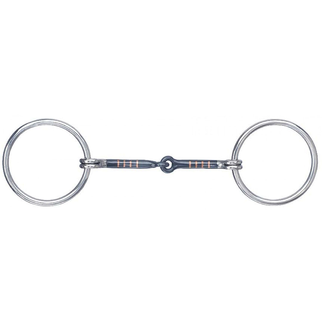 Mors simple en acier noir avec incrustations de cuivre Western Rawhide