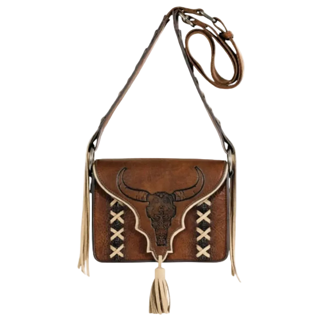 Catchfly Women's Steer Skull Crossbody Bag