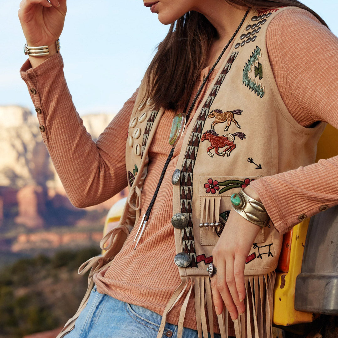 Double D Ranch Women's Sentinel Mesa Leather Vest