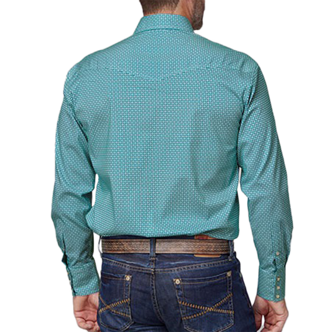 Roper Men's Amarillo Geometric Print Long Sleeve Snap Shirt