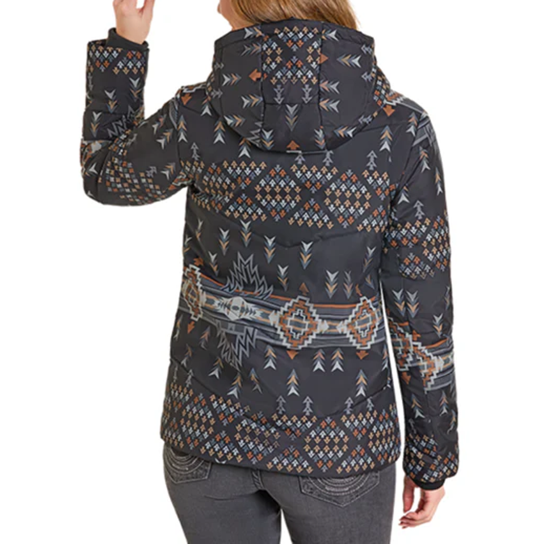Panhandle Women's Aztec Hooded Puffer Jacket