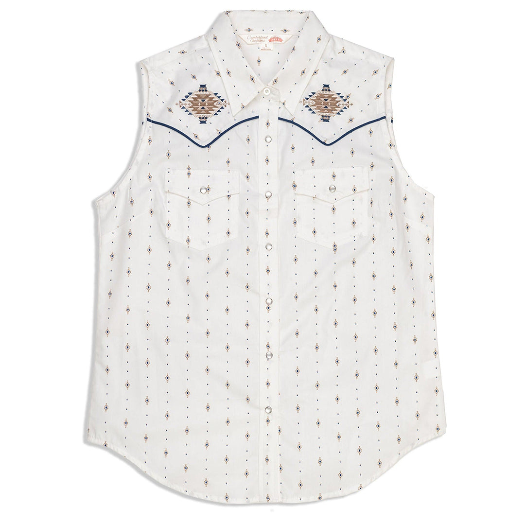 Ely Cattleman Women's Aztec Diamond Print Sleeveless Shirt