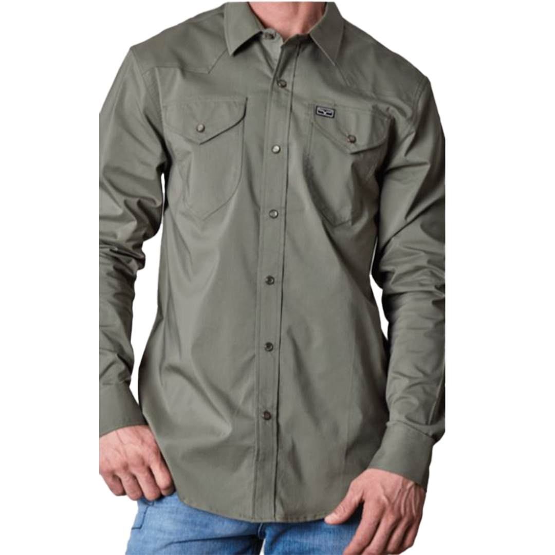Kimes Ranch Men's Blackout Dress Long Sleeve Snap Shirt