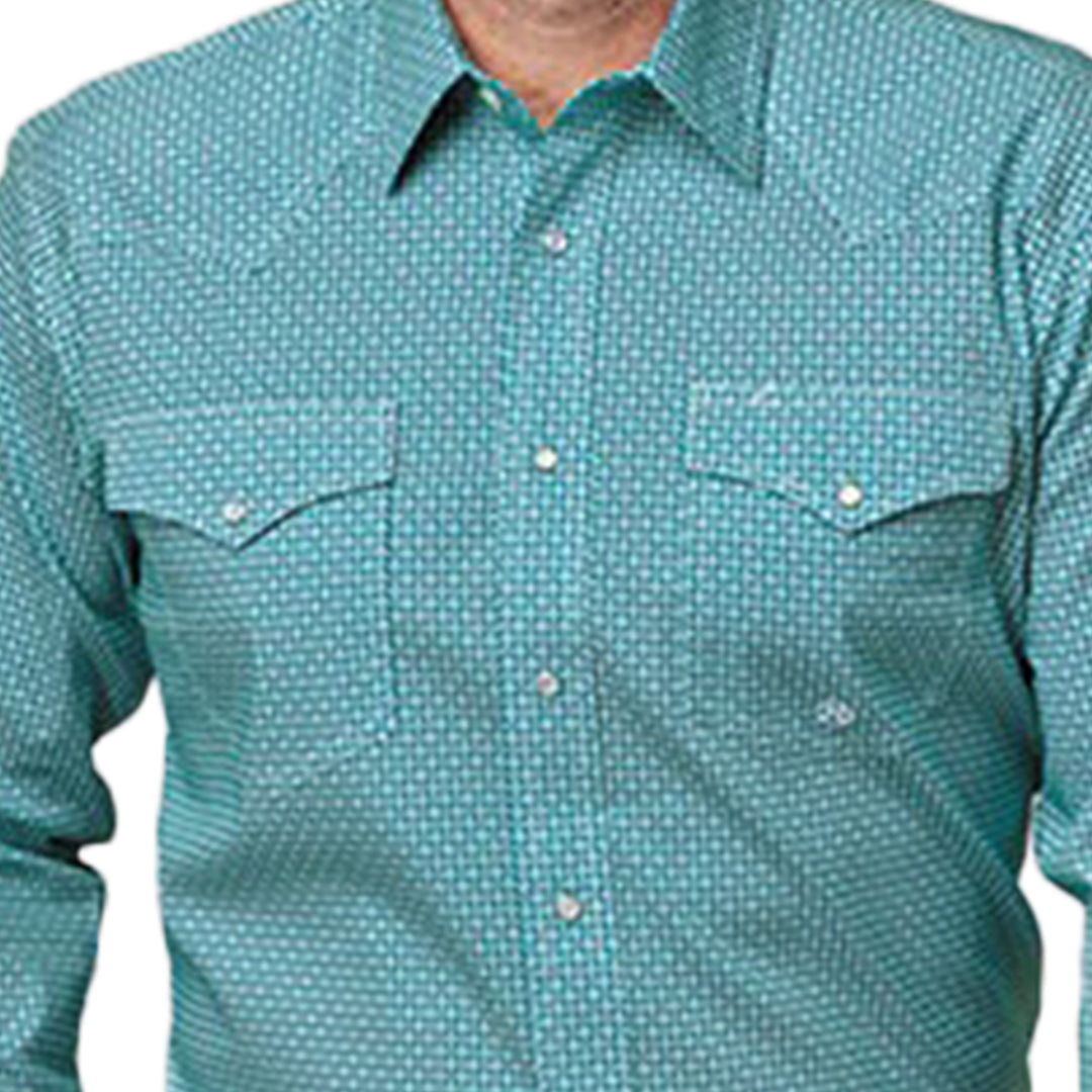 Roper Men's Amarillo Geometric Print Long Sleeve Snap Shirt