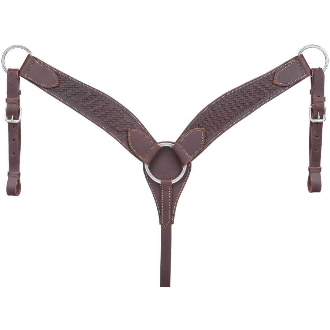 Tough 1 Royal King Harness Leather Basket Tooled Breastcollar