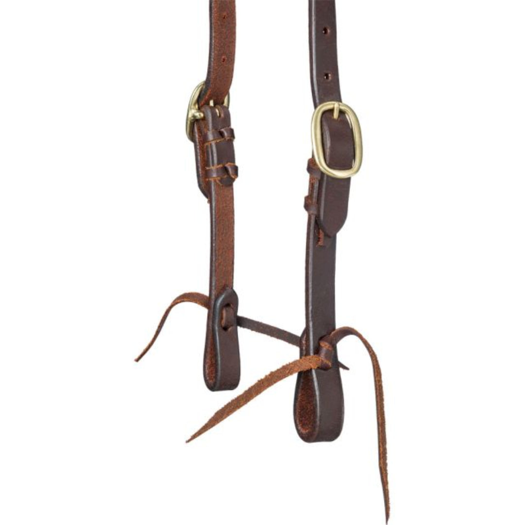 Tough 1 Royal King Harness Leather Gag Single Ear Headstall with Tie Ends