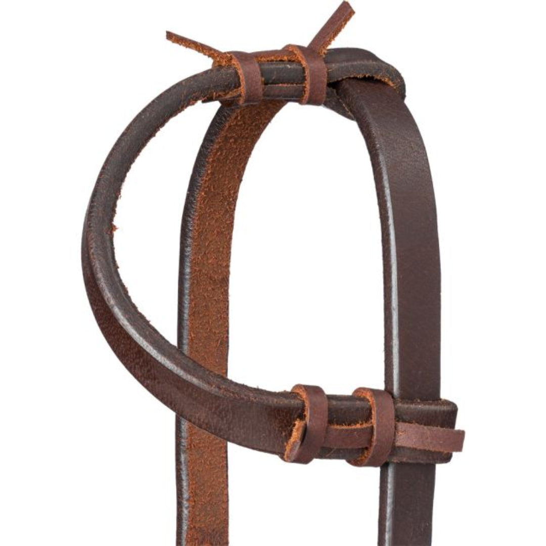 Tough 1 Royal King Harness Leather Gag Single Ear Headstall with Tie Ends