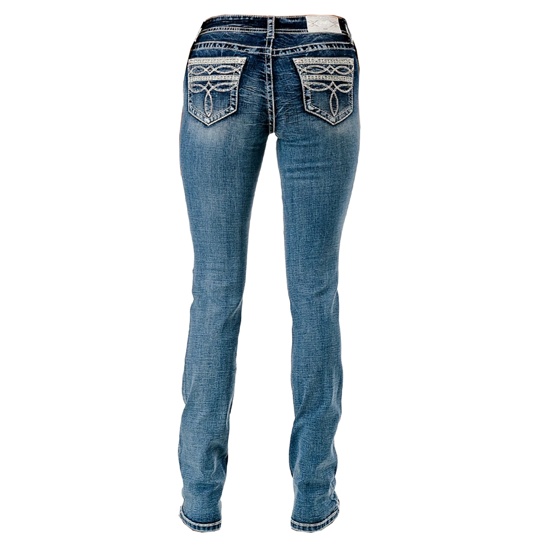 Jean bootcut brodé fer à cheval Grace in LA pour femme