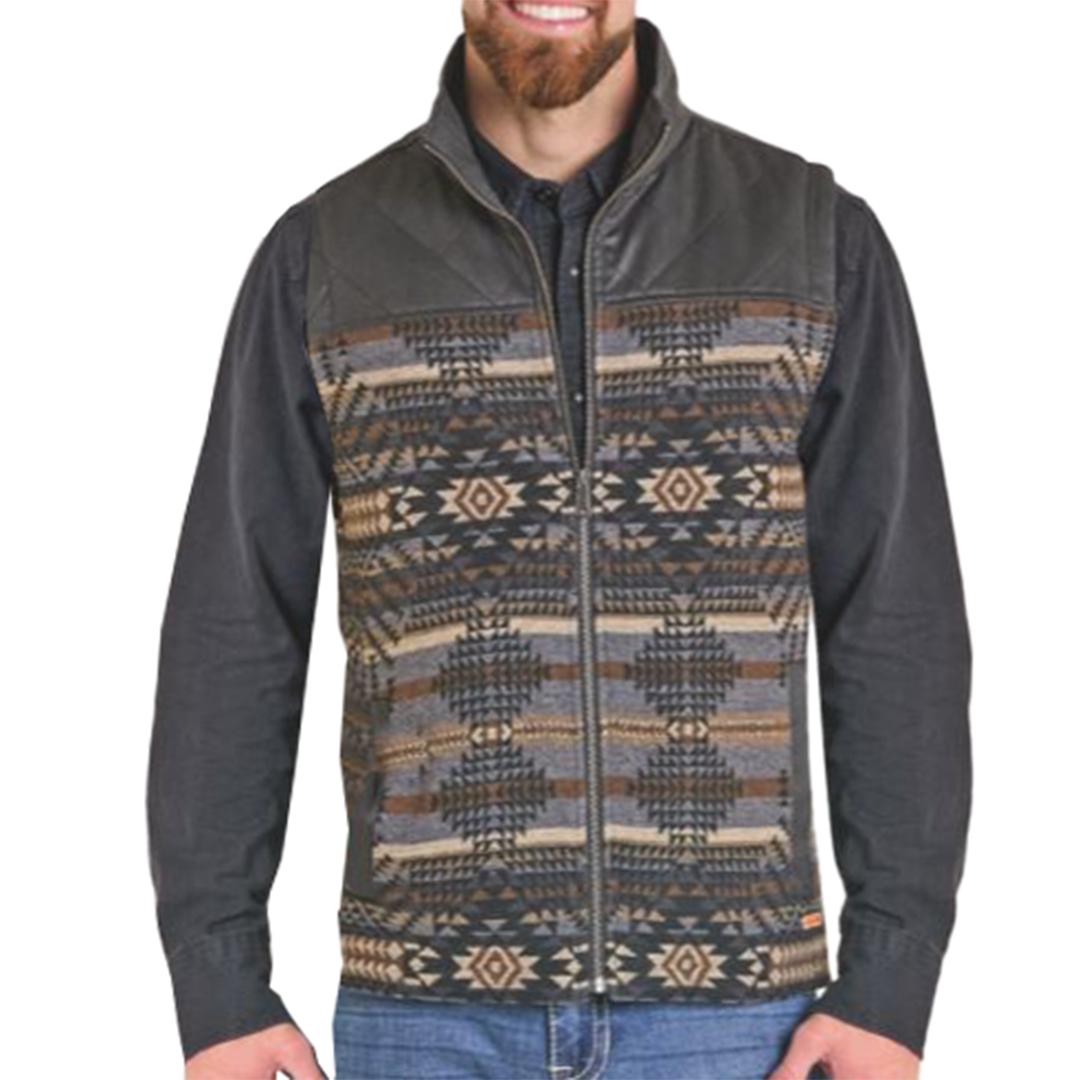 Powder River Outfitters Men's Aztec Jacquard Arizona Zip Vest