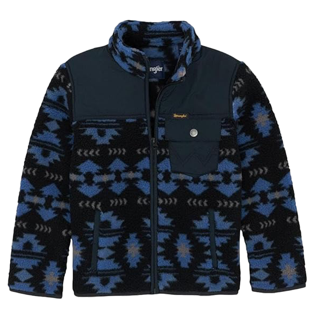Wrangler Boys' Aztec Sherpa Full Zip Jacket