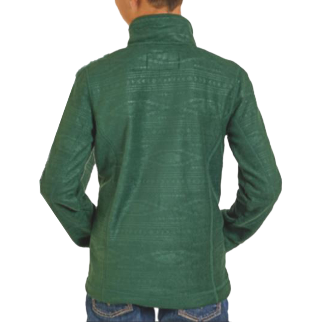 Rock & Roll Denim Boys' Horizontal Aztec Embossed Fleece 1/4 Zip Pullover