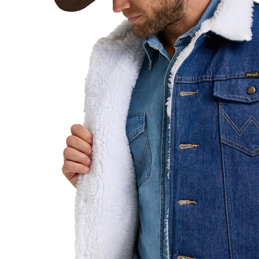 Wrangler Men's Sherpa Lined Denim Jacket