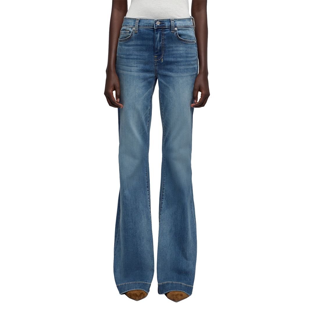 7 For All Mankind Women's Long Dojo In Slim Illusion Wide-leg Jeans