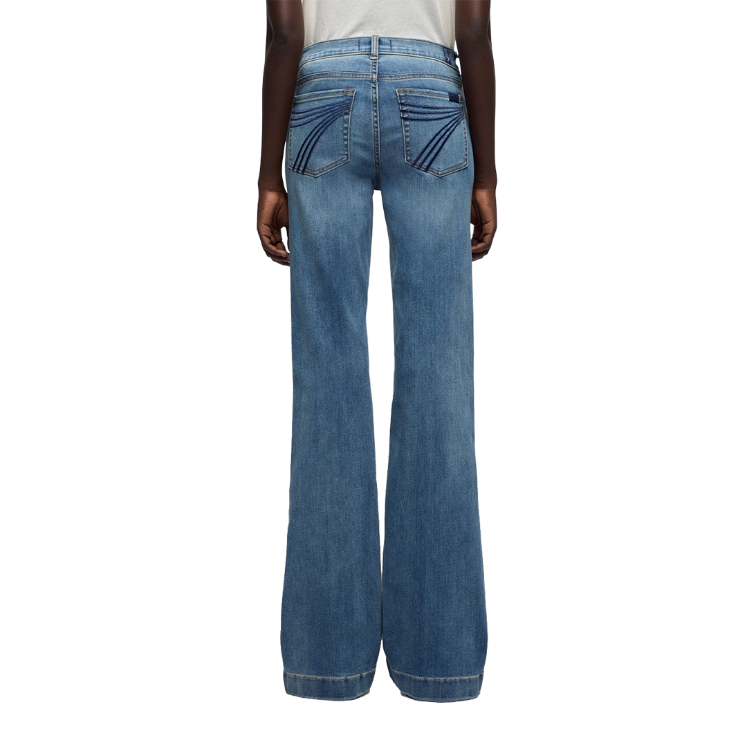7 For All Mankind Women's Long Dojo In Slim Illusion Wide-leg Jeans
