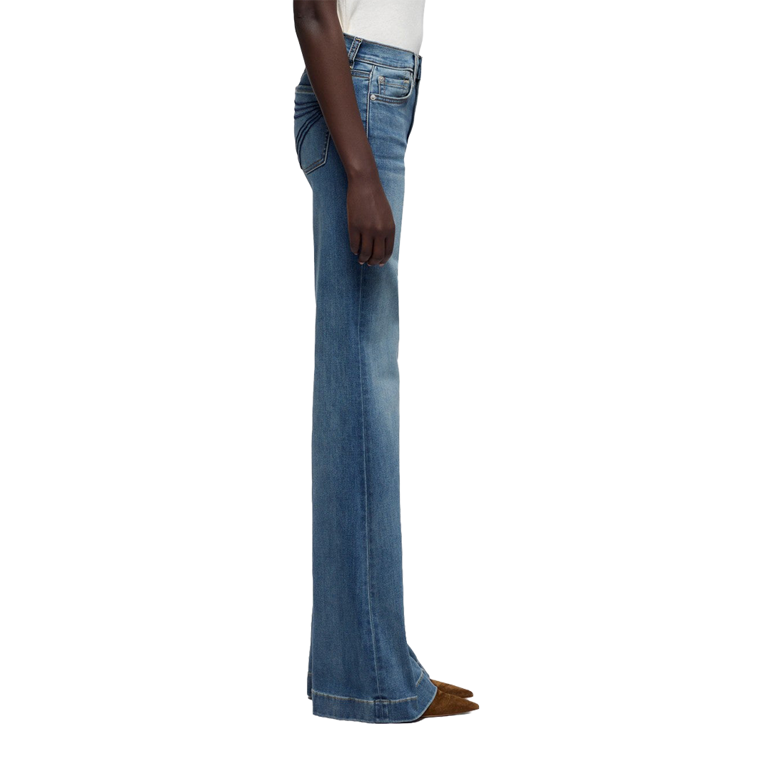 7 For All Mankind Women's Long Dojo In Slim Illusion Wide-leg Jeans