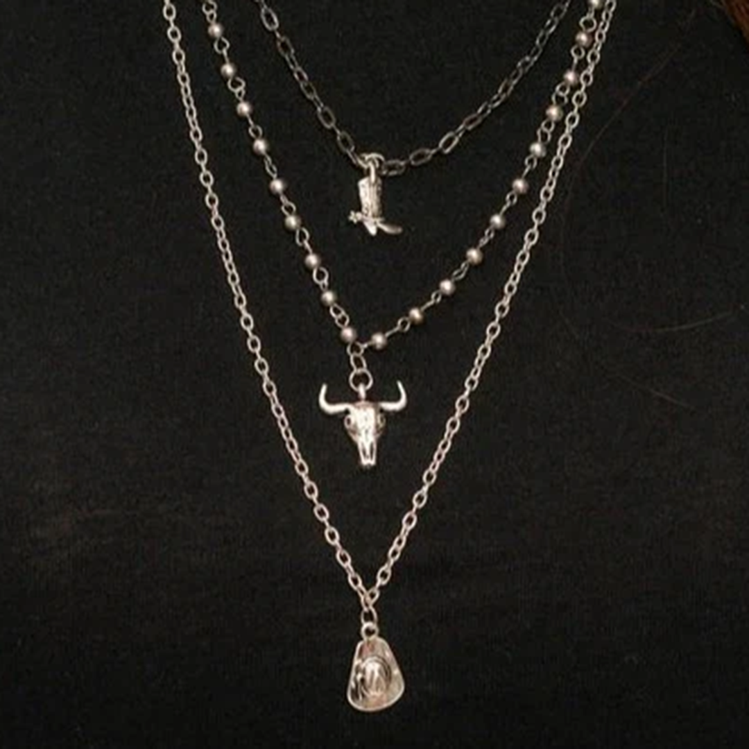 West & Co Jewelry Boot / Skull / Hat Necklace