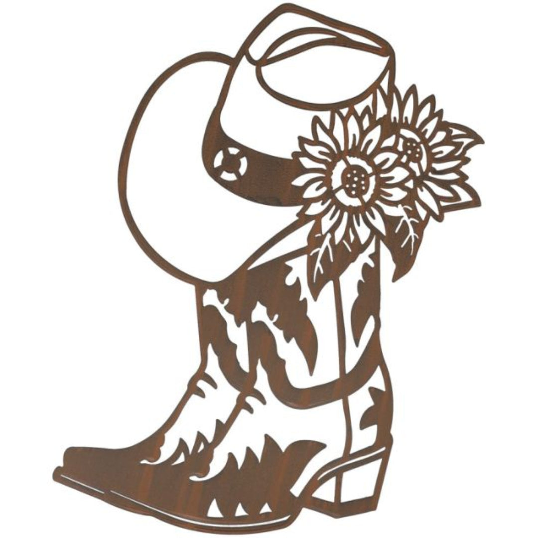Tough 1 Boots & Cowboy  Hat Wall Decor