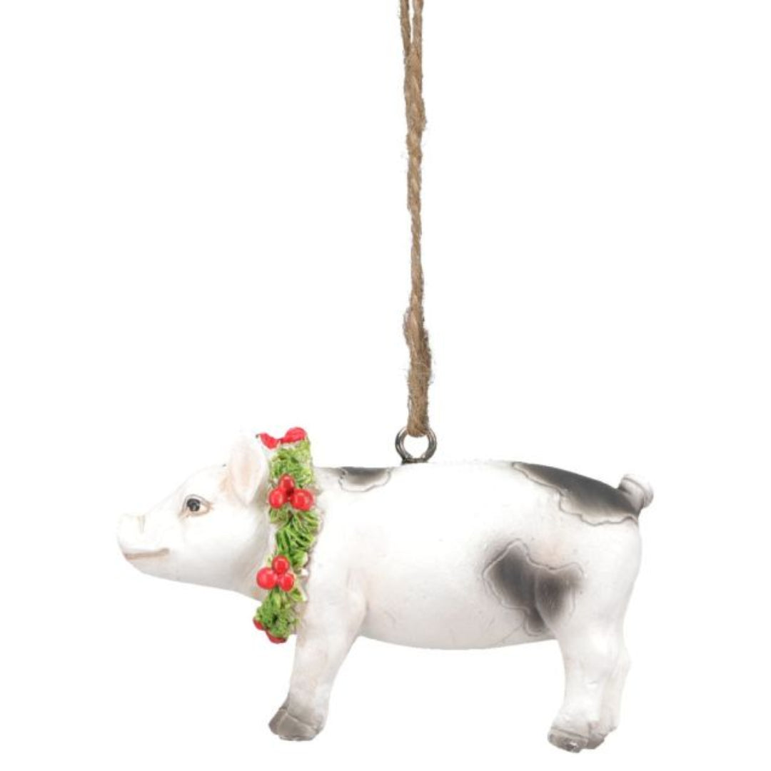 Tough 1 Pig with Wreath Ornament