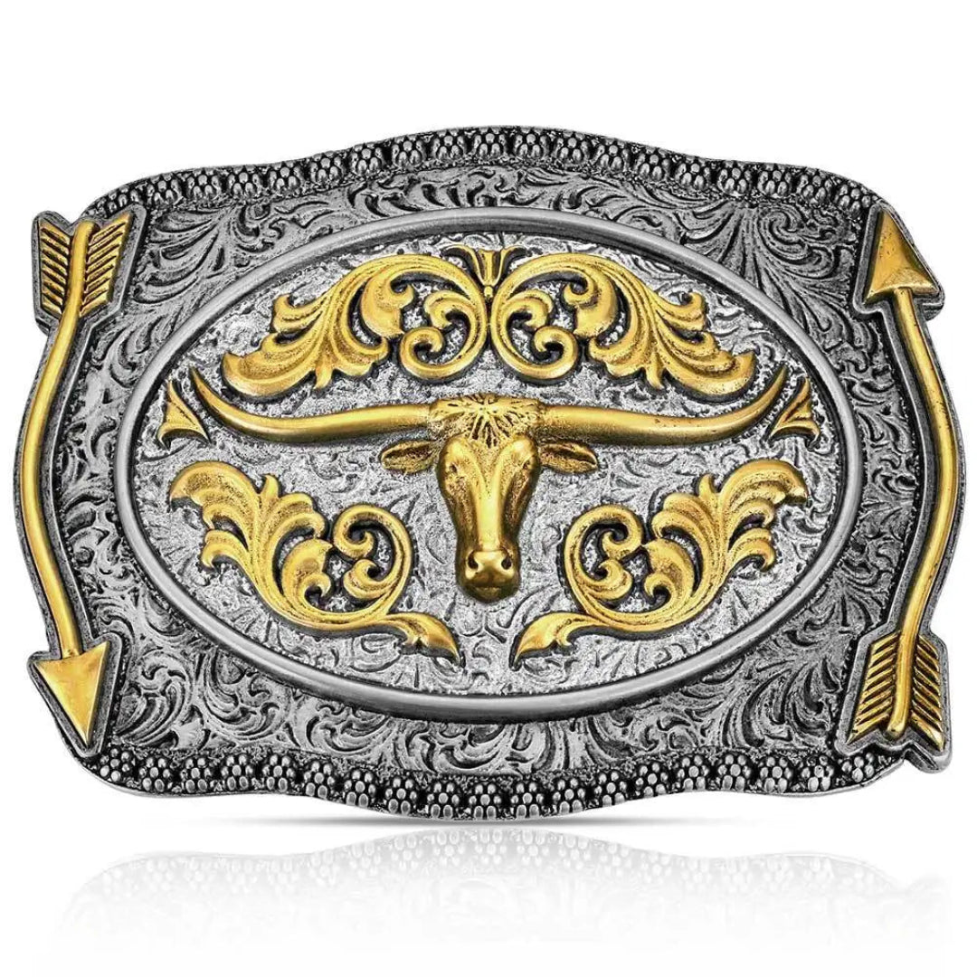 Montana Silversmiths Pointing West Longhorn Buckle