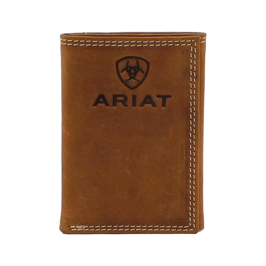 Ariat Men's Embossed Logo Trifold Wallet