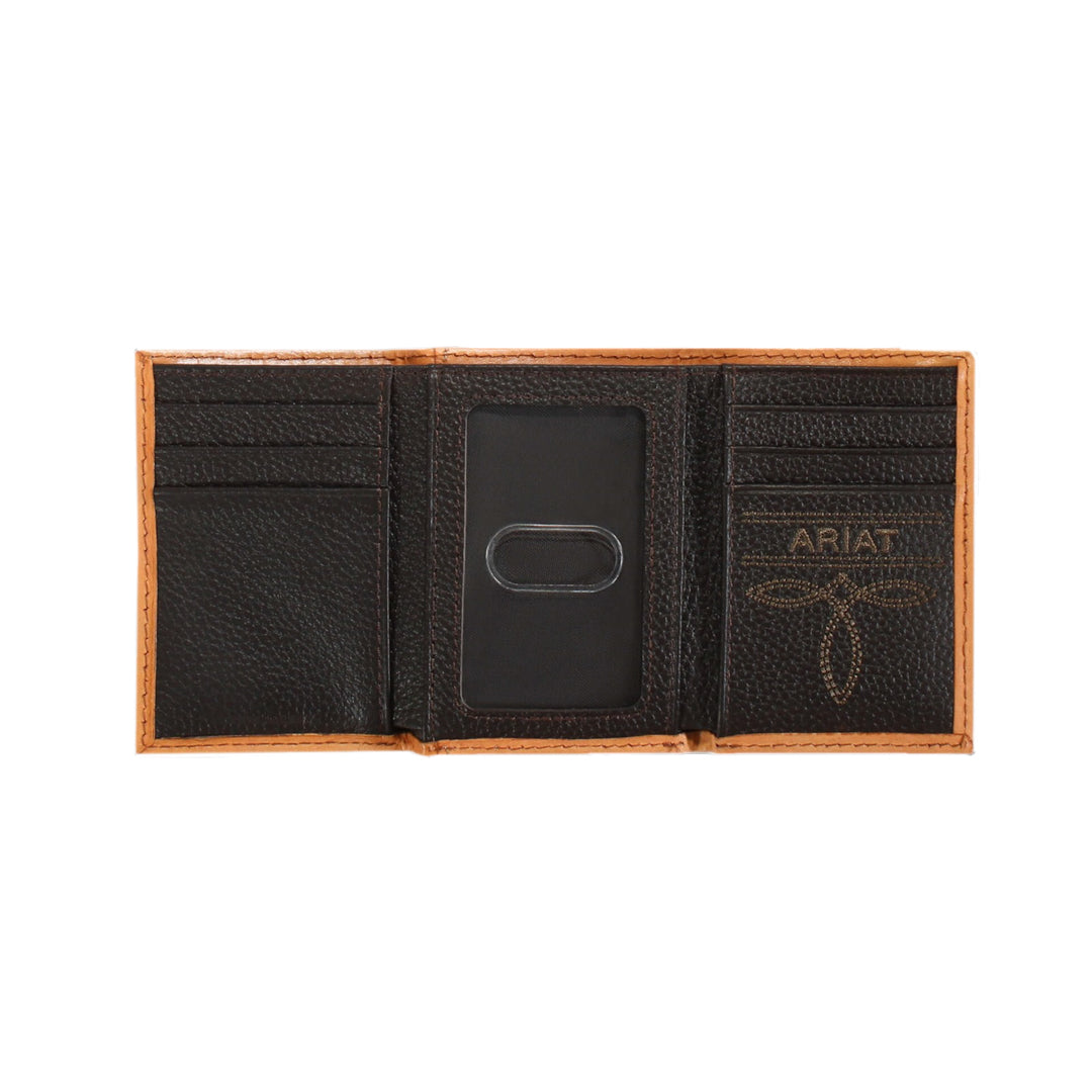 Ariat Men's Embossed Logo Trifold Wallet