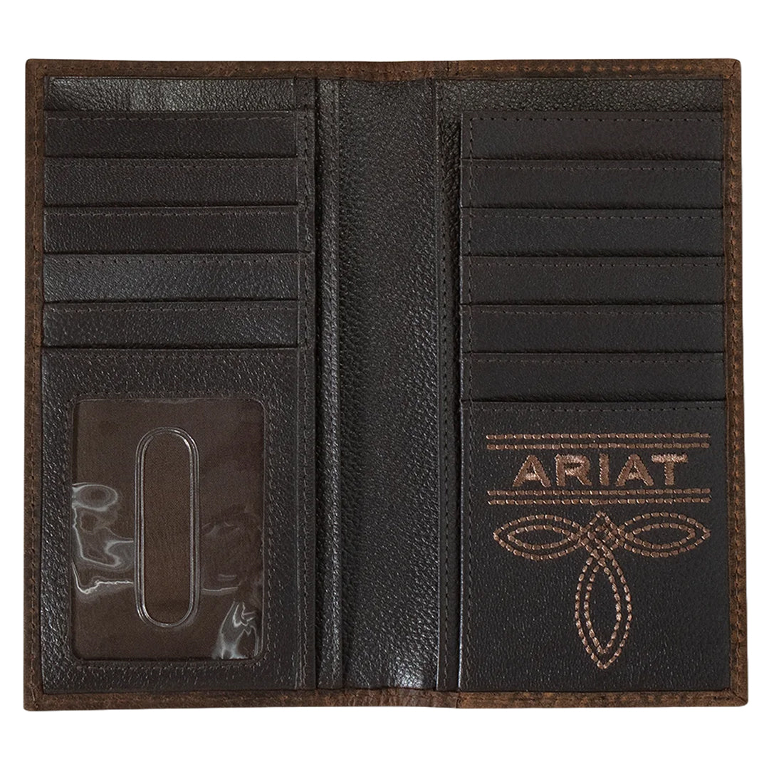 Ariat Men's Bull Hide Embroidered Rodeo Wallet
