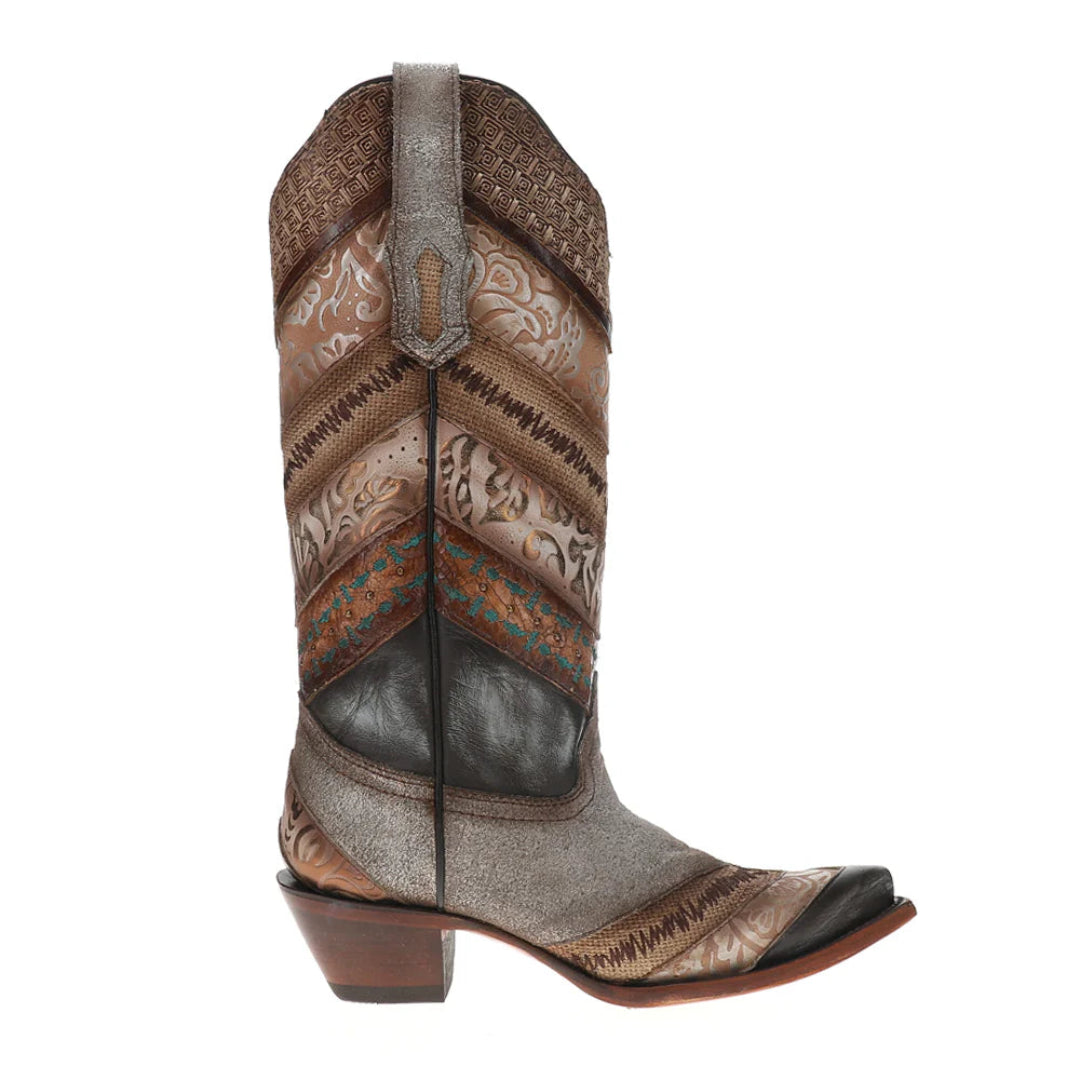 Corral Women's Embroidered Studded Snip Toe Cowgirl Boots