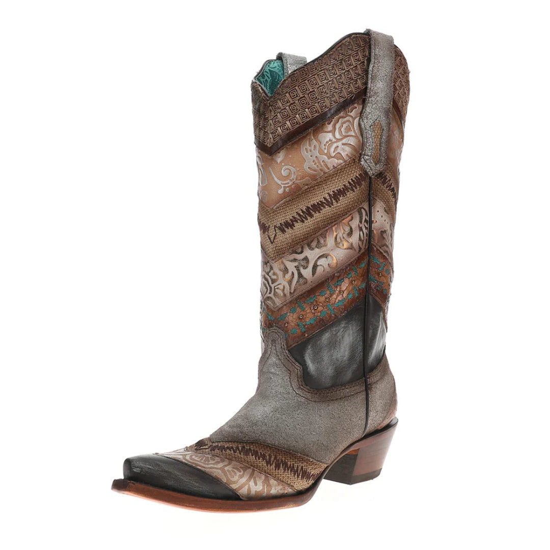 Corral Women's Embroidered Studded Snip Toe Cowgirl Boots