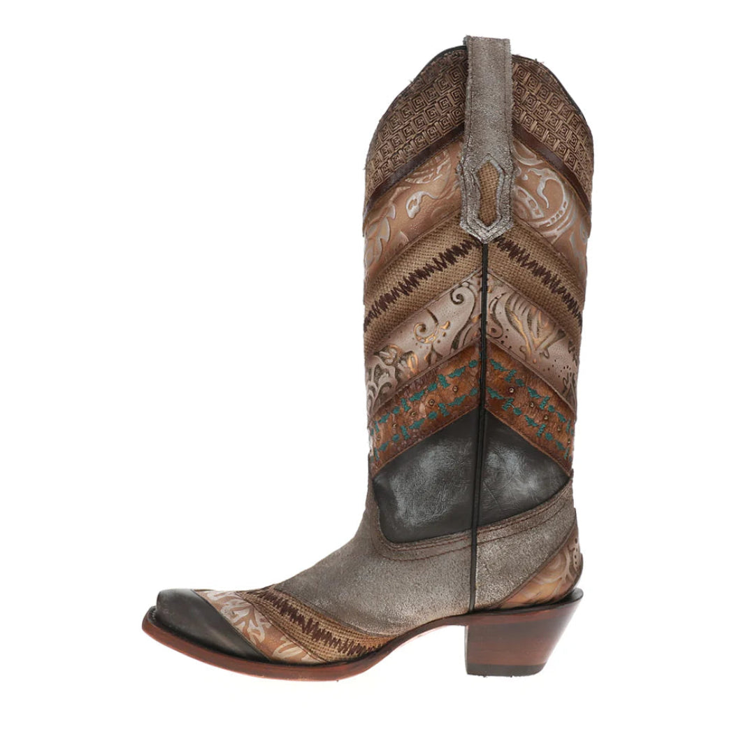 Corral Women's Embroidered Studded Snip Toe Cowgirl Boots