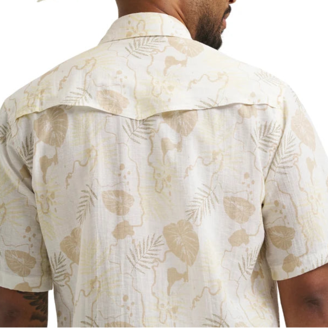 Chemise à manches courtes à boutons-pression Wrangler Coconut Cowboy Camp pour homme