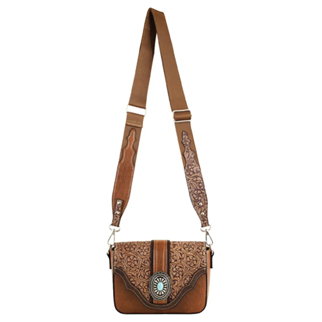 Justin Floral Embossing Crossbody Bag