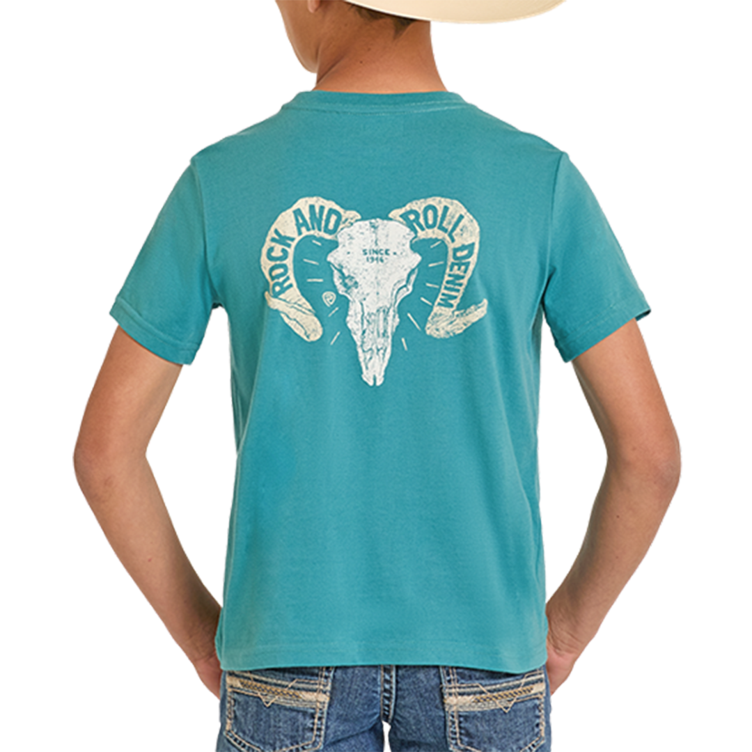 Rock & Roll Denim Boys' Ram Skull Graphic T-Shirt