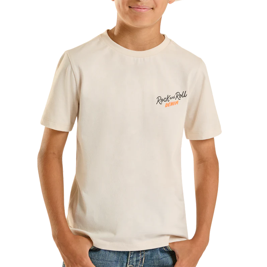 Rock & Roll Denim Boys' Flaming Skull  Graphic T-Shirt