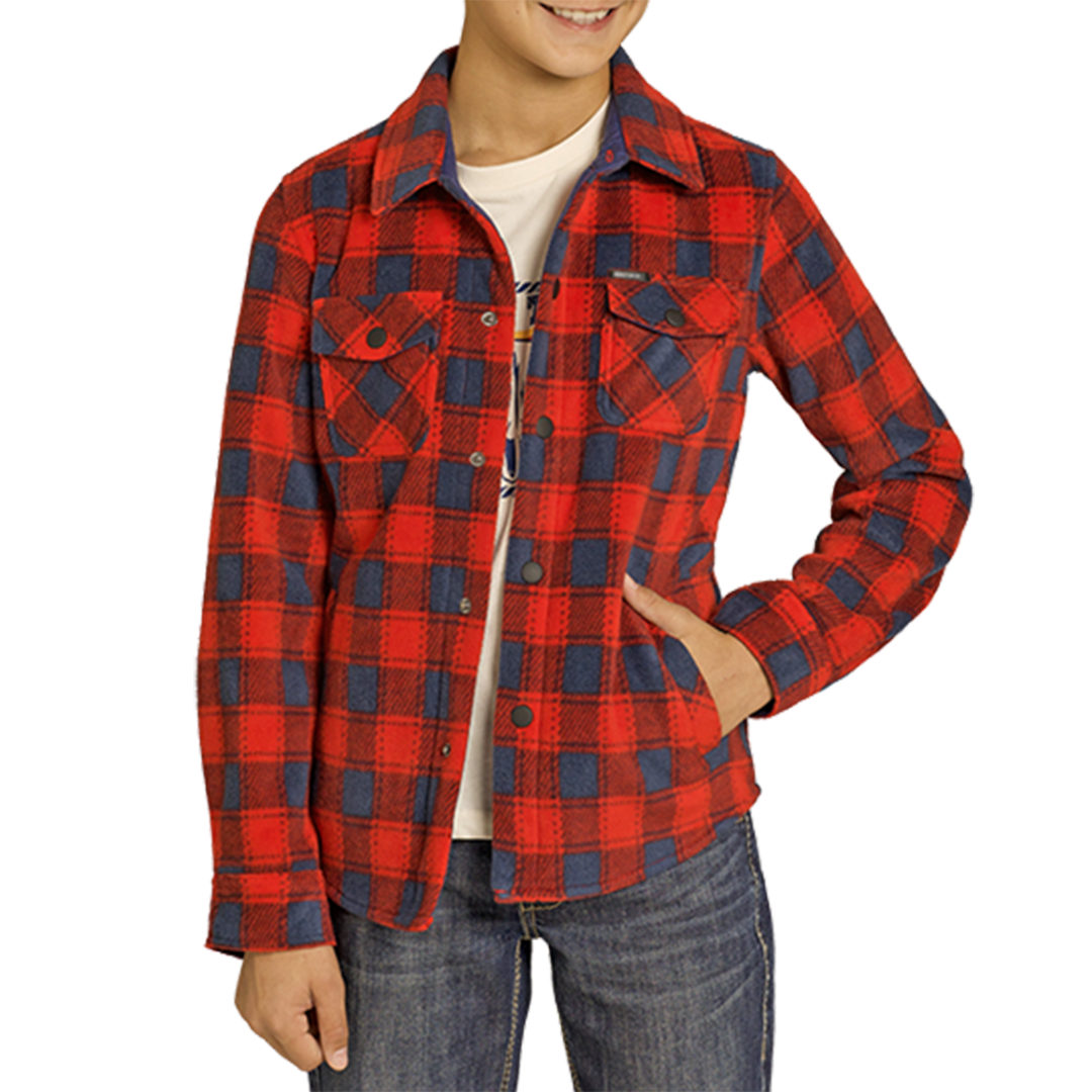 Rock & Roll Denim Boys' Plaid Fleece Shaket