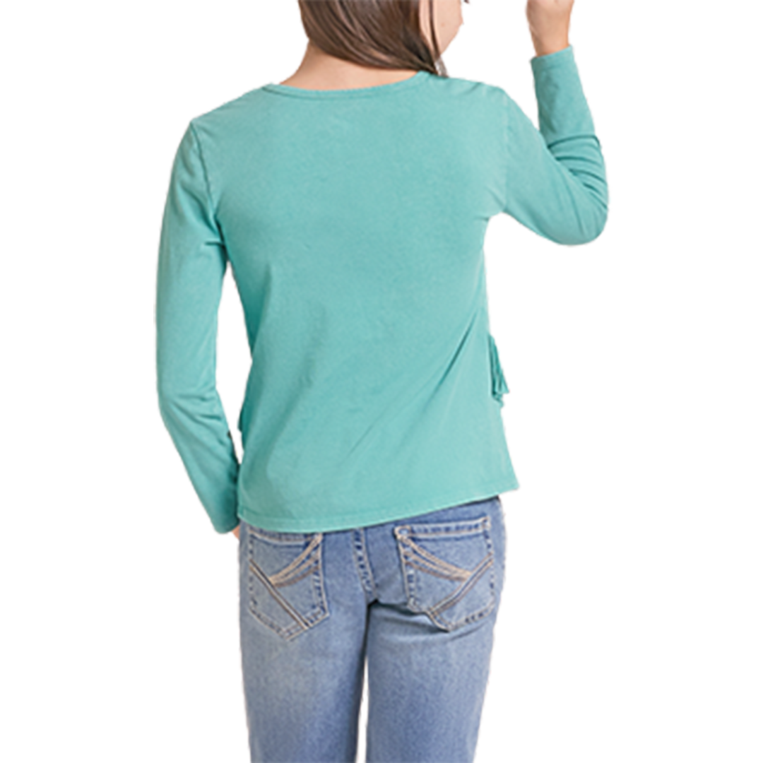 T-shirt à manches longues à franges imprimé Wild West Rock & Roll Denim pour filles