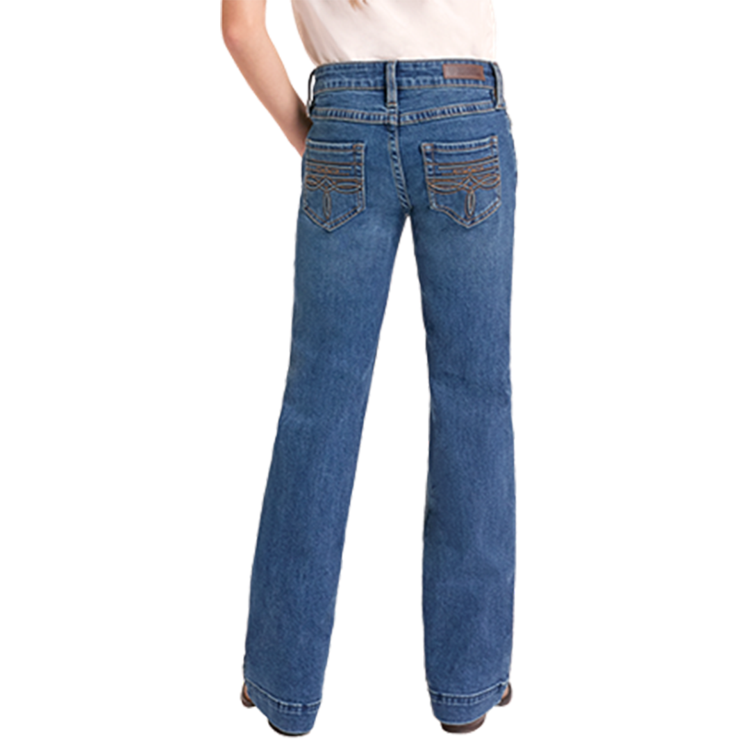 Rock & Roll Denim Girls' Trouser Bootstitch Pockets Jeans